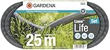 Gardena Liano Life Textilschlauch 1/2 Zoll, 25m Set: Hochflexibler Gartenschlauch aus Textilgewebe, mit PVC-Innenschlauch, kein Abknicken, leichtgewichtig, wetterbeständig (18455-20),Multicolor