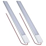 2 Stück Led Lampen Wohnmobil, 12V Led Lampe Wohnmobil mit Schalter, Dimmbar Wohnmobilbeleuchtung Led Leiste, Auto Dach Beleuchtung Lampe für Wohnwagen Camper LKW