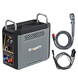 BougeRV Tragbarer Durchlauferhitzer mit Wasserpumpe und Duschkopf, DC 12V/6kW Gas-Durchlauferhitzer mit eingebautem Akku zum Duschen und Reinigen, für im Freien, Camping und Gartendusche