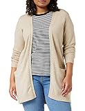 VILA CLOTHES Damen VIRIL L/S OPEN KNIT CARDIGAN-NOOS Strickjacke,, per pack Beige (Natural Melange Natural Melange), 38 (Herstellergröße: M)