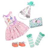 Glitter Girls Deluxe Puppenkleidung 36 cm Puppen Birthday Party Outfit – Kleid, Schuhe, Partyhut, Geschenk – Zubehör für Puppen, Spielzeug ab 3 Jahren