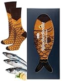 soxo Angler Geschenke Für Frauen Damen Socken Herren Lustige Geschenk Für Männer 40-45 Räucherforelle