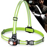 ISEYOU Lauflicht, 500 Lumen Lauflampe Joggen 45° Verstellbar, 2 Lichtfarben, USC Wiederaufladbare, Wasserdichtes Brustlampe Sport mit 360° Reflektierende Leuchtweste für Camping Radfahren