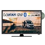 Gelhard GTV2455 LED Smart TV 24 Zoll mit DVD und Bluetooth DVB-S2/C/T2 für 12V u. 230Volt WLAN Full HD