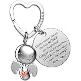 FABACH Beste Freundin Schutzengel Schlüsselanhänger mit Herz und Gravur – Engel Glücksbringer mit Botschaft – Geschenk für Freundinnen