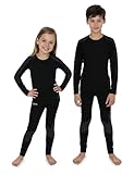 ALPIDEX Kinder Thermounterwäsche Set Funktionsunterwäsche Skiunterwäsche Jungen Mädchen Ski Fußball Sport Winter warm atmungsaktiv, Größe:110-116, Farbe:Black-Grey