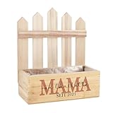 Herz & Heim® Geburtstags-Geschenk Pflanzkiste mit Personalisierung als Geschenkverpackung Beste Mama, 23 cm x 27 cm x 10,5 cm (B/H/T)