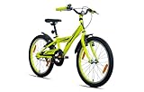 20 Zoll Jungen Fahrrad Fahrrad Kinderfahrrad mit Reflektoren Schutzblech Alter ab 7 Jahre Rad Jungenfahrrad V-Bremse und Rücktrittbremse Gelb NEU-080