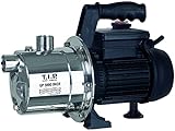 T.I.P. Gartenpumpe Edelstahl (2.950 l/h Fördermenge, 42 m Förderhöhe, 4,2bar Druck, 550W, selbstansaugend, Jet-Hydrauliksystem, thermischer Überlastschutz, ergonomischer Handgriff) GP 3000 INOX, 30111