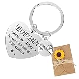 Beste Freundin Geschenke, Freundinnen Schlüsselanhänger, Herz Schlüsselanhänger Mit Grußkarte & Kraftpapier Umschlag, Osterngeschenk Geburtstag Geschenke Für Freundinnen, Geschenke für Freundin