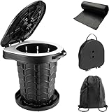 imodomio Campingtoilette Faltbar, Camping Trenntoilette(WC) mit Deckel, Mobile Toilette mit 10 Bio-Toilettenbeuteln, ideal für Camping, Wandern, Angeln, Partys. Tragkraft bis 180kg