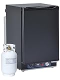 SMETA Gas Kühlschrank, Gaskühlschrank Camping, Camping Kühlschrank 12V 230V Gas, Kühlschrank Gas 40L, Kühlschrank 12v, Umkehrbare Tür für Garten, Wohnmobil, Wohnwagen