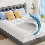 ABENE Matratzen Topper 180x200cm H3 Gel Memory Schaum Topper mit Waschbar Bambusfaser Bezug, 7cm Höhe Matratzentopper für Boxspringbett Komfortschaum Atmungsaktiv Druckverteilung（180cmx200cm, Weiß）