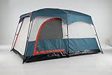FANTASK Campingzelt für 4-6 Personen, großes Tunnelzelt mit Tragetasche für Camping, Zelt mit Vorzelt & 2-Raum-Trennwand, wasserdicht, Blau