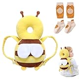 Bambebe Baby Kopfschutz Kissen Infant Sicherheit Pads Rückenprotektor Sicherheit Rucksack Kleinkinder Kopfstützen-Rückenschutzkissen(Biene)