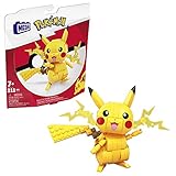 Mega Pokémon Figuren, Medium Pikachu Figur zum Zusammenbauen, Höhe: 10cm, beweglich, kompatibel mit allen Bausets von Mega Construx, Pokémon Spielzeug, Spielzeug ab 7 Jahre, GMD31