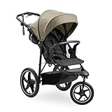 hauck Runner 3, Olive - Dreirad Kinderwagen Buggy mit XL Lufträder, Federung, Handbremse, XL Sonnenverdeck, Netzfenster, Korb mit Deckel, Liegeposition, Getränkehalter, ab Geburt bis 22 kg