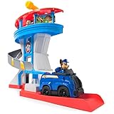 PAW PATROL - Lookout Tower, über 50 cm hoch, Hauptquartier Spielset mit 1 Basis Polizei-Fahrzeug, 2 Chase Figuren und Zubehör, geeignet für Kinder ab 3 Jahren