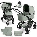 ABC Design Kinderwagen Salsa 5 Air Pine - 2in1 Kombi-Kinderwagen ab Geburt mit Luftreifen, Federung & großer Babywanne