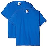 Fruit of the Loom Jungen Kids Valueweight Short Sleeve T 2 Pack T-Shirt, Blau (Blau Königsblau), 7-8 Years(Size:51) (2er Pack)