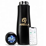 ARELLA Smart Thermosflasche P520, Mattschwarz, 520 ml, mit LED-Temperaturanzeige, vakuumisolierte Edelstahl-Trinkflasche, auslaufsicher, für Kaffee, Tee und Wasser