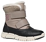 Geox J FLEXYPER Girl B AB Snow Boot, DK BEIGE/Black, 38 EU
