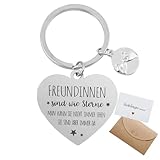 Neodtx Freundinnen Geschenke Schlüsselanhänger,Freundin Geschenk Freundschaftsgeschenk kleinigkeit-mit Grußkarte-Kraftpapier,beste freundin personalisierte geburtstag geschenk freundschaft(Silber)