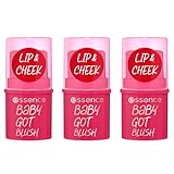 essence baby got blush, Rouge, Nr. 50, Rot, sofortiges Ergebnis, natürlich, strahlend frisch, vegan, ohne Konservierungsstoffe, ohne Parabene, ohne Mikroplastikpartikel, 3er Pack (3x5.5g)