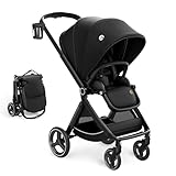 ELITTLE EMU Gegen Fahrtrichtung Buggy Kinderwagen Faltbar kompakter Baby Buggy Schwarz Wendesitz Kinderwagen mit Liegefunktion für Klein von 0 bis 3 Jahre (0-25 kg)