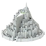 Fascinations ICX239 Metal Earth Metallbausätze - Herr der Ringe Minas Tirith Turm der Wacht, lasergeschnittener 3D-Konstruktionsbausatz,3D Metall Puzzle,DIY Modellbausatz, 4 Metallplatinen,ab 14 Jahre