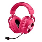Logitech G PRO X 2 LIGHTSPEED Wireless Gaming Headset, abnehmbares Boom-Mic, 50-mm-Graphen-Treiber, DTS:X-Kopfhörer 2.0–7.1 Surround, Bluetooth/USB/3,5 mm Aux, PC, PS5, PS4 - Magenta