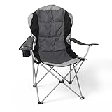 Spetebo Regiestuhl Deluxe bis 150 Kg belastbar - Farbe: anthrazit - Camping - Polyester - Campingstuhl extra breit, extra bequem, extra stabil - Angelstuhl Campingstuhl