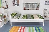 Einzelbett 'Easy Premium Line' K1/2n, Buche Vollholz massiv weiß lackiert - Maße: 90 x 190 cm