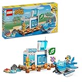 LEGO Animal Crossing Flieg mit Dodo Airlines, Videospiel-Spielset, Flughafen-Spielzeug, Wasserflugzeug und Pilot-Minifigur, Geschenk für Mädchen und Jungen ab 7 Jahren 77051