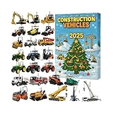 Adventskalender 2025 Für Kinder Mit 24 Druckguss Modellen, Baustellen Adventskalender Mit Bagger, Kran & Bulldozer, Weihnachts Countdown Kalender Für j-ungen