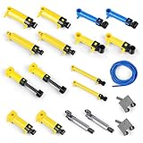 Mould King Pneumatik Kits mit 10 Arten von Pneumatikzylindern, MOC Luftpumpenkolbendruckstangen, 19 Stück pneumatische Zubehörteile Set geeignet für Kranwagen/LKW Bausteinmodellen
