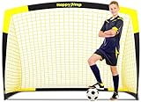 Happy Jump Fussballtor Pop Up Fussballtore für Kinder Garten Fussball Tor Football Ball Tore x1 (5'x3'6', schwarz+gelb)