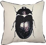 McAlister Textiles Bugs Life | Sofakissen mit Füllung mit gesticktem Käfer-Motiv | 43 x 43cm | gewebtes Tiermotiv | gefülltes Deko Kissen für Zierkissen, Sofa, Bett, Couch Motivkissen