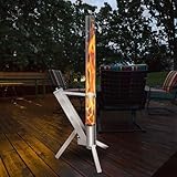 Outdoor Feuerstelle, Pelletfackel Feuer mit 100x8cm Glasrohr, Deko Ambiente Feuersäule für Garten und Terrasse