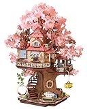 Rolife 3D Puzzle für Erwachsene Sakura Baumhaus Miniatur Modell Bausatz 3D Puzzle für Erwachsene zum Bauen Holzmodell Bauset Heim und Bücherregal Dekoration Geburtstagsgeschenk