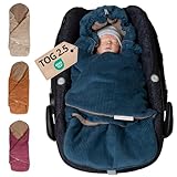 ULLENBOOM Einschlagdecke Babyschale, 100% OEKO-TEX Materialien, Ideal für Herbst und Winter, Cord Petrol (Made in EU) - Babydecke für Kindersitz oder Kinderwagen, kuschelige Decke für Babys