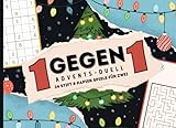 1 gegen 1 Advents-Duell: 24 Stift & Papier Spiele für Zwei | Mitmach Adventskalender mit 24 lustigen Minispielen für 2 Personen, Perfekt zum Verschenken für Geschwister, Paare oder Eltern