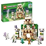 LEGO 21250 Minecraft Die Eisengolem-Festung, baubares Burg-Spielzeug, verwandelbar in eine große Figur, mit 7 Figuren inklusive Kristallritter, Skelettreiter und EIN geladener Creeper