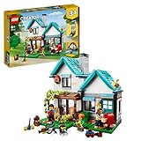 LEGO Creator 3in1 Gemütliches Haus Set, Modellbausatz mit 3 verschiedenen Häusern Plus Familien-Minifiguren und Zubehör, Geschenk für Kinder, Jungen und Mädchen 31139
