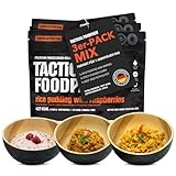 Tactical Foodpack 1 Day Mix Set – Gefriergetrocknetes für Outdoor - Rice Pudding, Chicken Curry & Beef Pot – Mahlzeiten für Camping, Notfallrucksack & Survival Kit – Frühstück bis Abendessen
