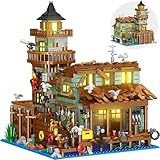 QLT QIAOLETONG Piratenschiff Wharf Bausteine,Kompatibel mit Lego,Ideas Architektursteine Klemmbausteine Set ?Geschenk für 8-16 Jungen und Mädchen(560PCS)