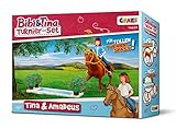 CRAZE BIBI & TINA Turnier-Set Spielfiguren Pferdefiguren Tina und Amadeus mit Zubehör Spielzeug 14639