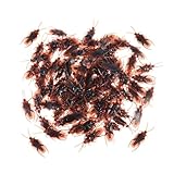TOYANDONA 60 Stück falsche Kunststoff-Käfer Kakerlaken Insekten Neuheit für Halloween (braun)