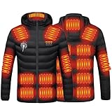 HAOLEI Beheizbare Jacke Herren Heizjacke Warme Pufferjacke Beheizte Jacke Heizjacke Usb Elektrische Winterjacke Mit Wärmefunktion 21 Zonen Smart Usb Heizjacke Mit Vier Steuerungen