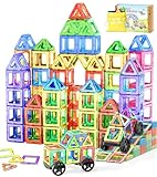 COOLJOY Magnetische Bausteine 50 Teile, Magnetspiel STEM Magnetbausteine, Montessori Spielzeug ab 2 Jahre, Magnete Kinder ab 3 4 5 6 7 Jahren für Jungen und Mädchen